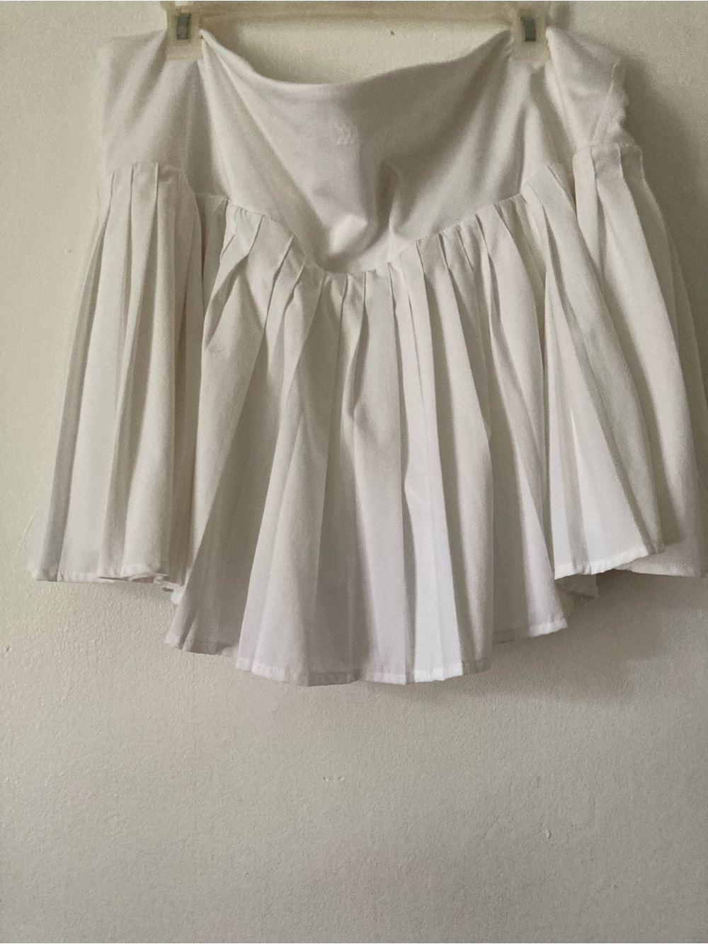 White Pleated Skater Shorts